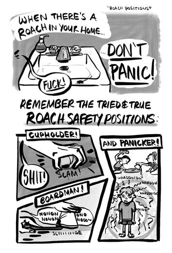"Roach Positions" excerpt from Year 1 Comics collection.